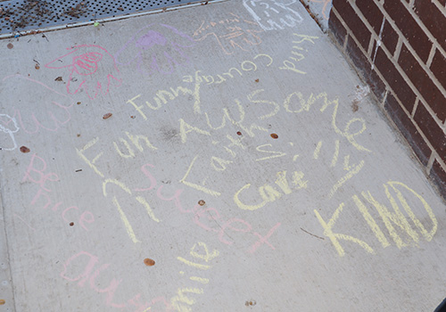Words on Sidewalk Words on Sidewalk