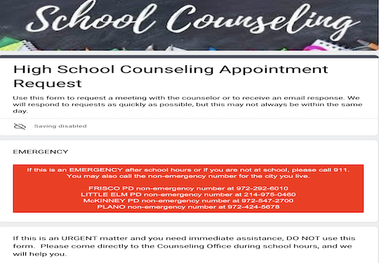 Request to see Counselor